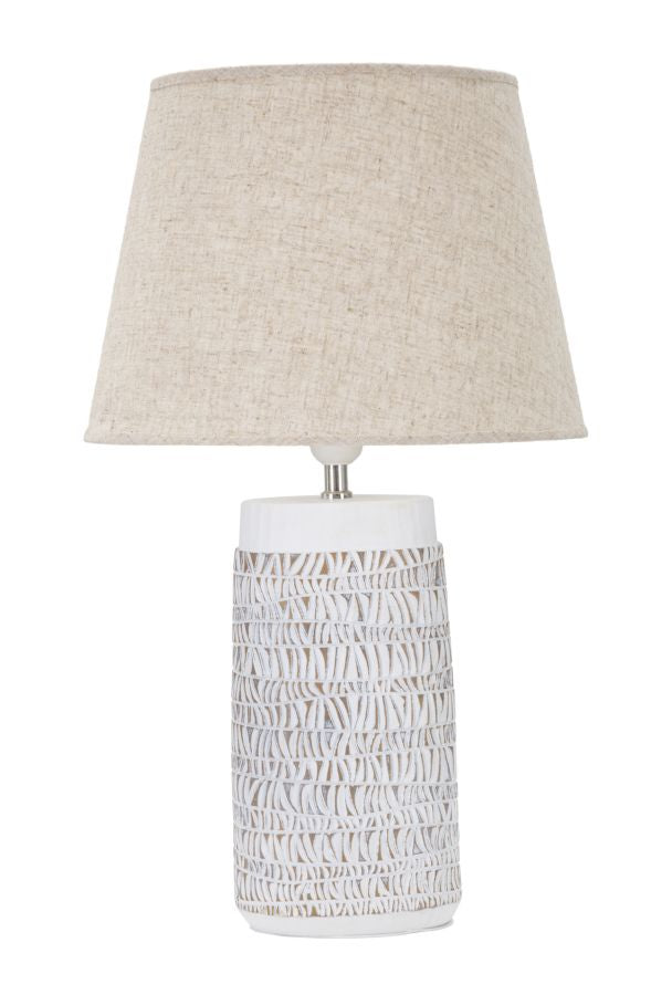 Weiße Geometrische Tischlampe