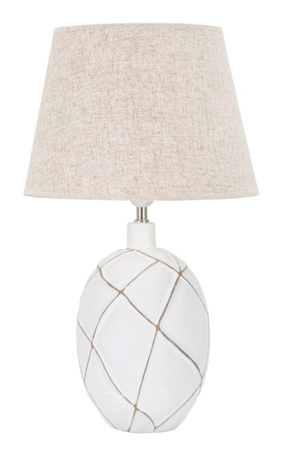 Weiße Geometrische Tischlampe
