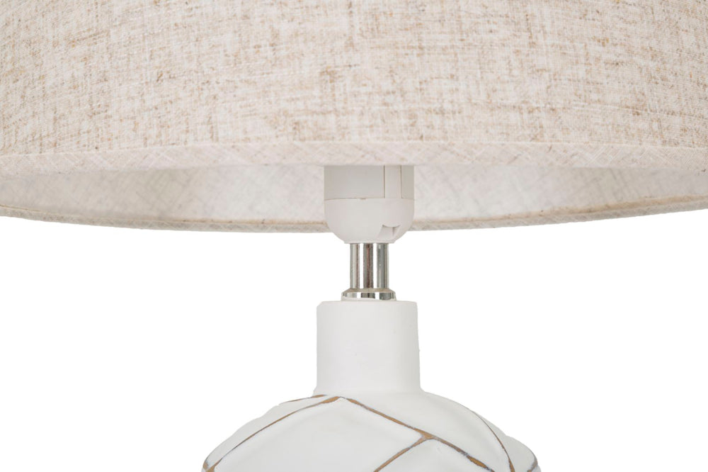 Weiße Geometrische Tischlampe