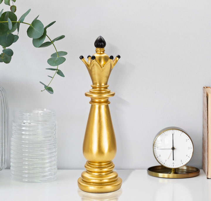 Gold & Schwarz Turm Schachfigur (Moderne Skulptur)