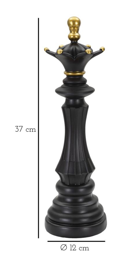 Schwarz & Gold Dame Schachfigur (Moderne Skulptur)