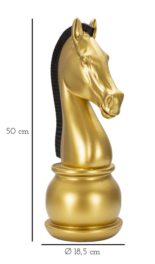 Gold & Schwarz Ritter Schachfigur (Moderne Skulptur)