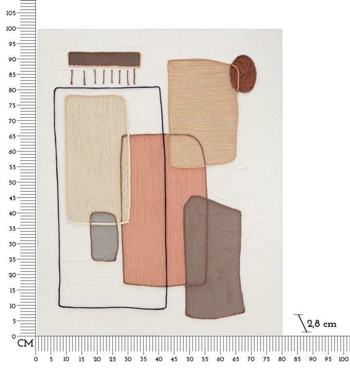 Braunes modernes böhmisches geometrisches Gemälde