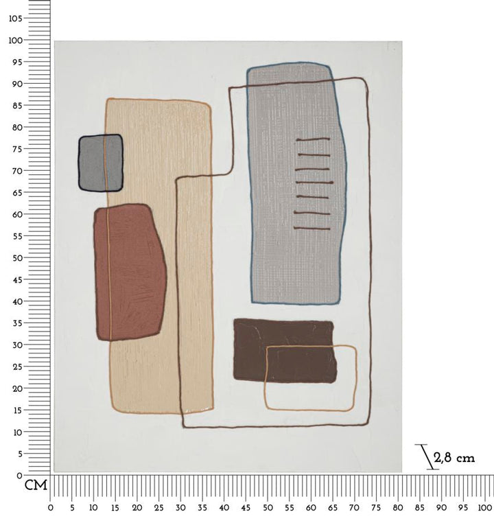 Braunes modernes böhmisches geometrisches Gemälde