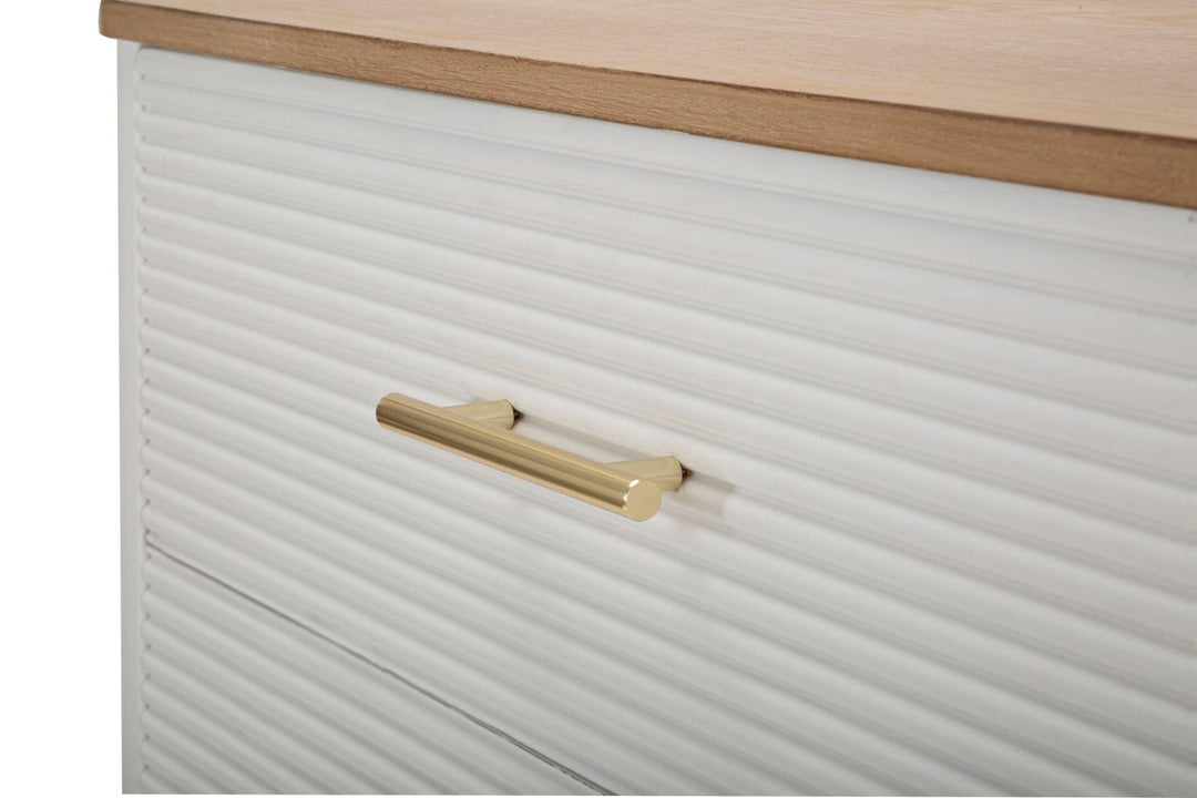 Weißes Holz Kommode mit 3 Schubladen