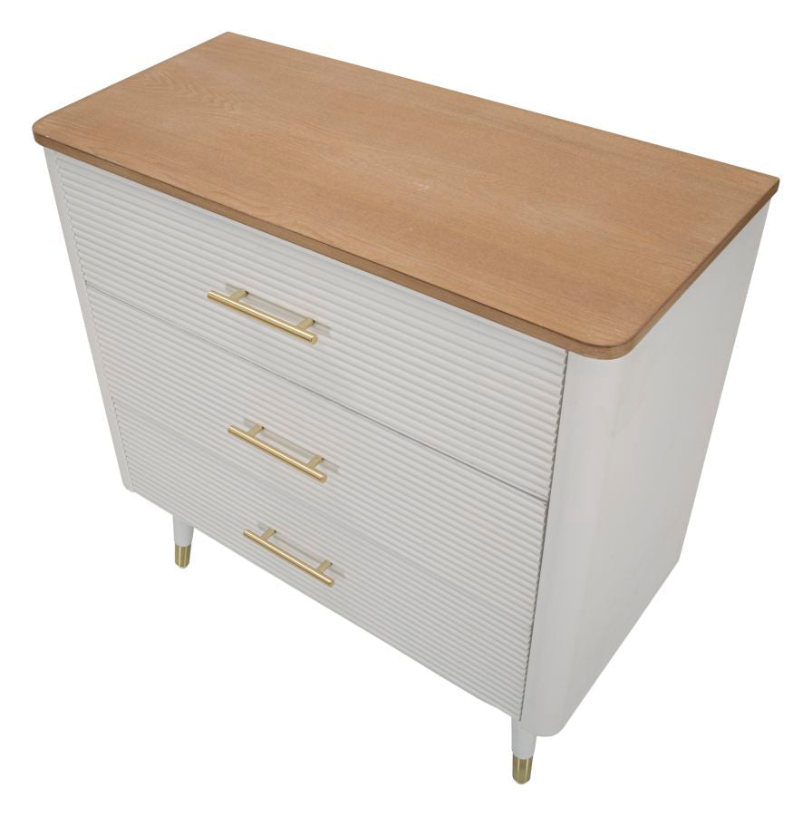 Weißes Holz Kommode mit 3 Schubladen
