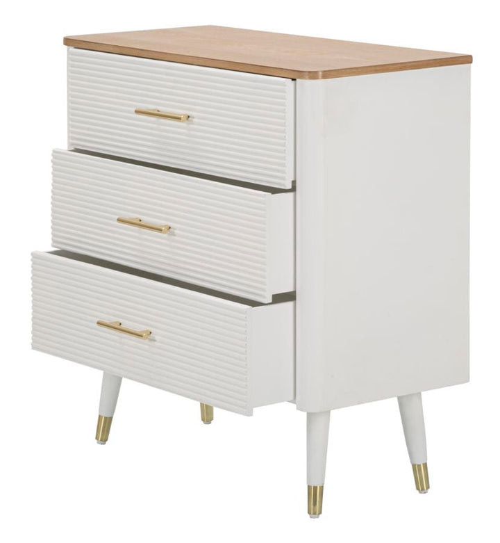 Weißes Holz Kommode mit 3 Schubladen