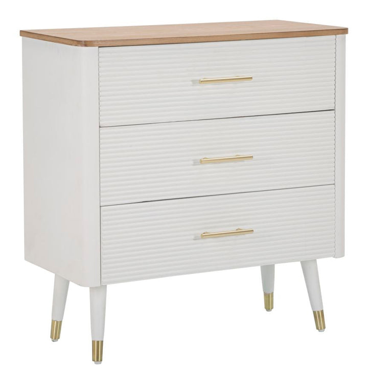 Weißes Holz Kommode mit 3 Schubladen