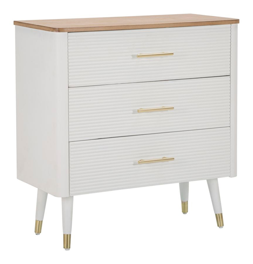 Weißes Holz Kommode mit 3 Schubladen
