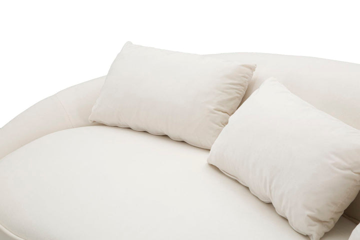 Creme 3 Sitzer Samt Sofa Mit Kissen Oslo Couch