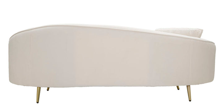 Creme 3 Sitzer Samt Sofa Mit Kissen Oslo Couch