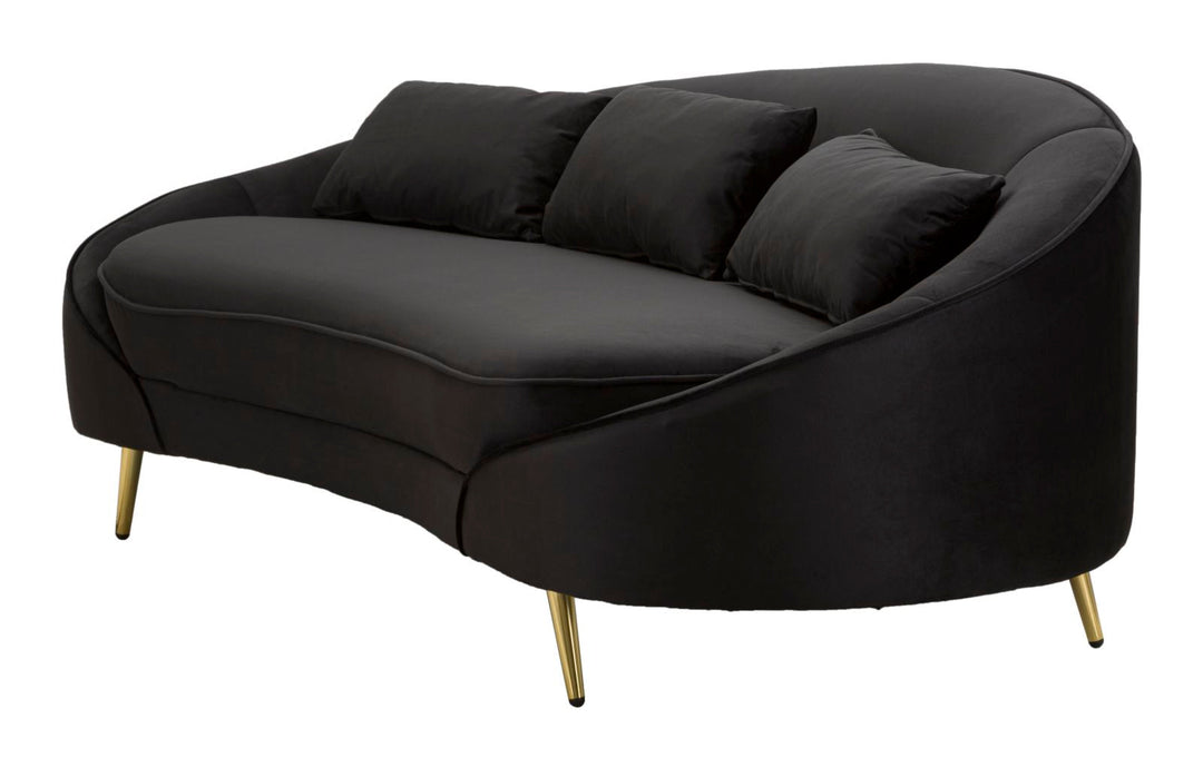 Schwarz 3 Sitzer Samt Sofa Mit Kissen Oslo Couch