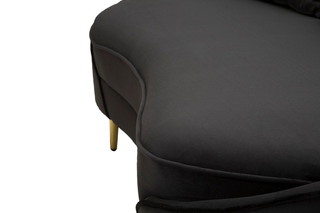 Schwarz 3 Sitzer Samt Sofa Mit Kissen Oslo Couch