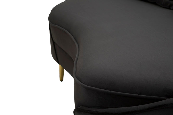 Schwarz 3 Sitzer Samt Sofa Mit Kissen Oslo Couch