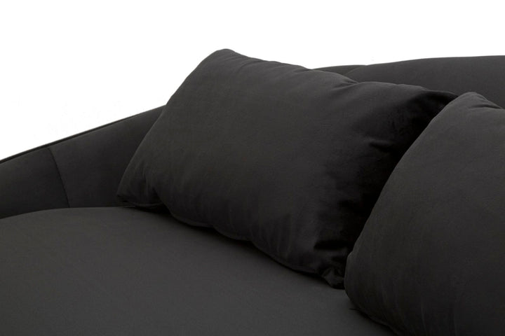 Schwarz 3 Sitzer Samt Sofa Mit Kissen Oslo Couch
