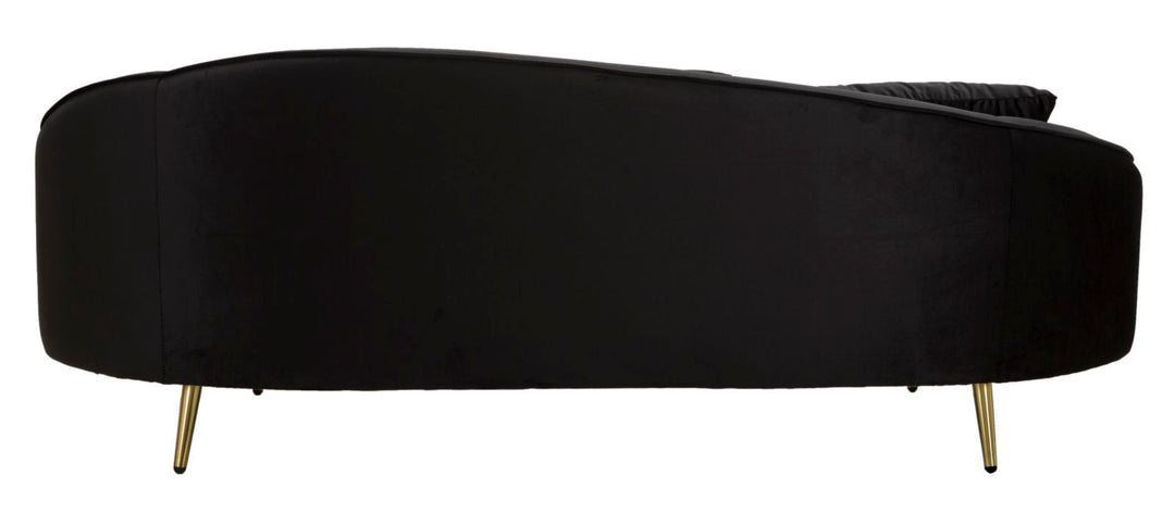 Schwarz 3 Sitzer Samt Sofa Mit Kissen Oslo Couch