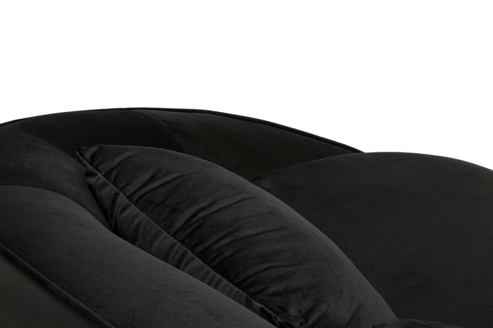 Schwarz 3 Sitzer Samt Sofa Mit Kissen Oslo Couch