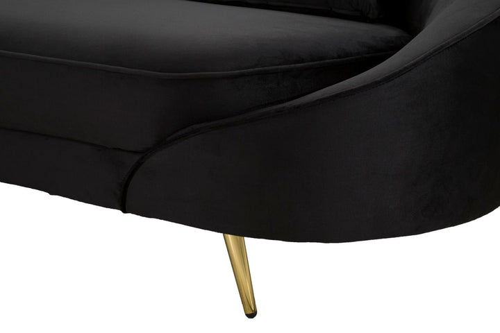 Schwarz 3 Sitzer Samt Sofa Mit Kissen Oslo Couch