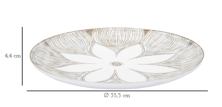 Weißes Dekotablett mit floralem Muster
