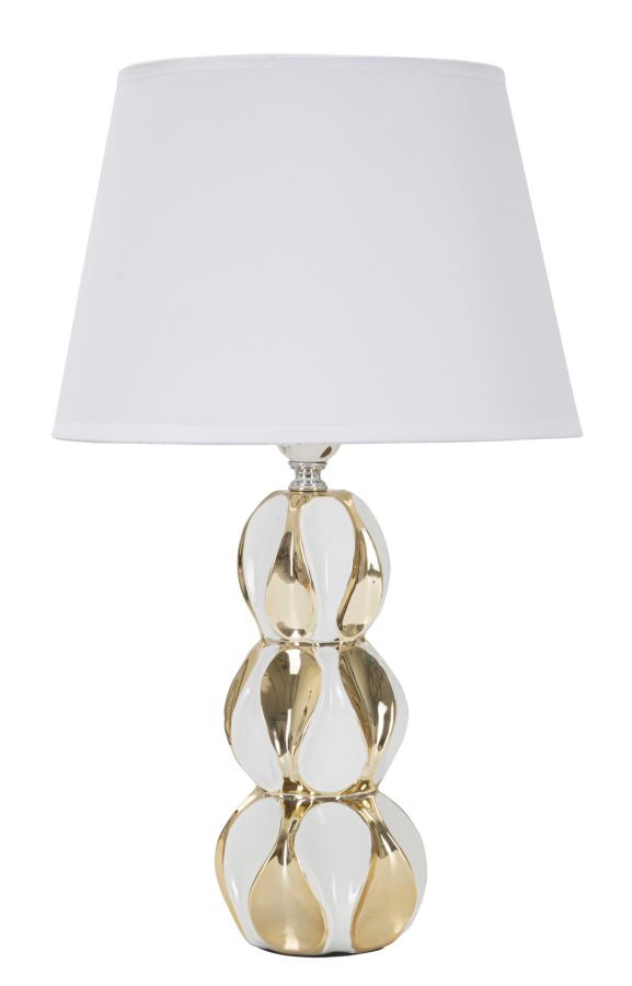 Gold und Weiß Keramik Drei Kugeln Tischlampe