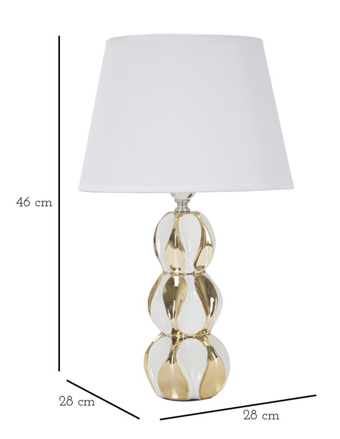Gold und Weiß Keramik Drei Kugeln Tischlampe