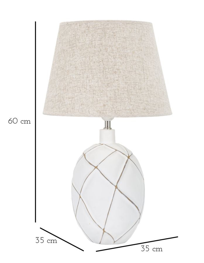 Weiße Geometrische Tischlampe
