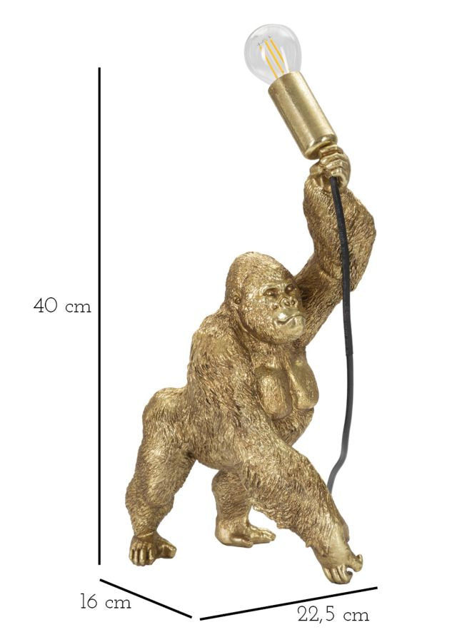 Goldener Gorilla Tischlampe