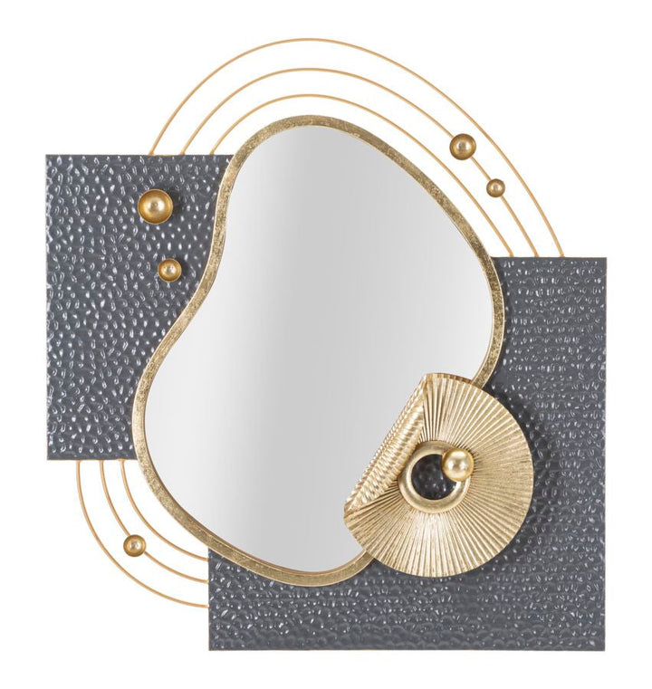 Abstrakter Geometrischer Wandspiegel aus Metall
