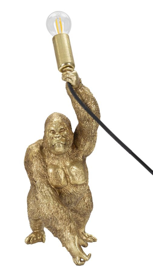 Goldener Gorilla Tischlampe