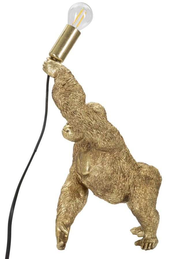 Goldener Gorilla Tischlampe