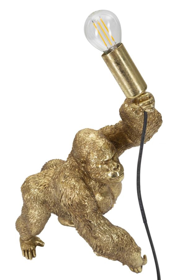 Goldener Gorilla Tischlampe