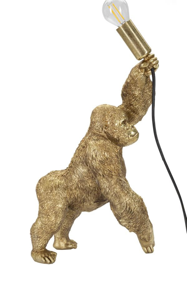 Goldener Gorilla Tischlampe