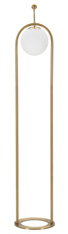Goldene Stehlampe mit Metallbogen