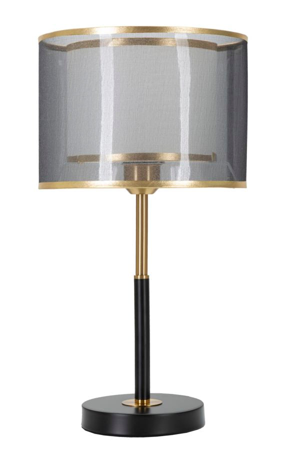 Transparente Tischleuchte in Gold und Schwarz