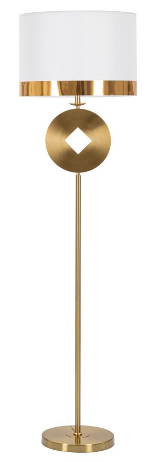 Geometrische Stehlampe in Gold und Weiß