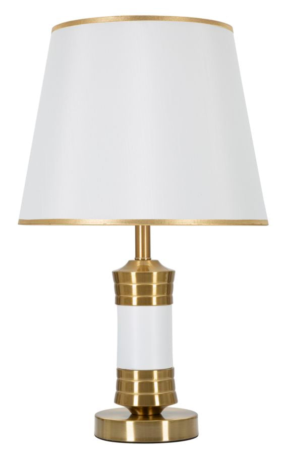 Luxuriöse Tischleuchte in Gold und Weiß