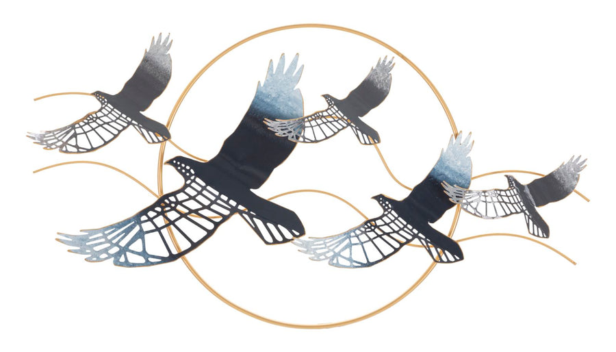 Metall Flying Birds Wanddekoration Runder Rahmen