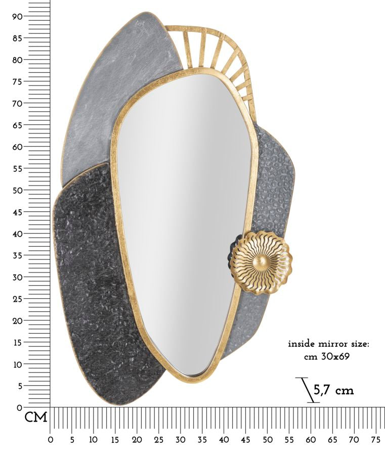 Abstrakter Geometrischer Wandspiegel aus Metall