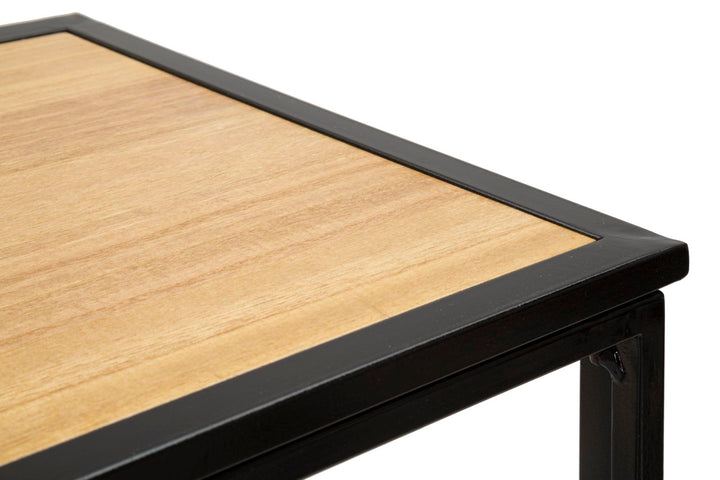 Rechteckiger Konsolentisch aus Metall und Holz mit Blumen und Blättern
