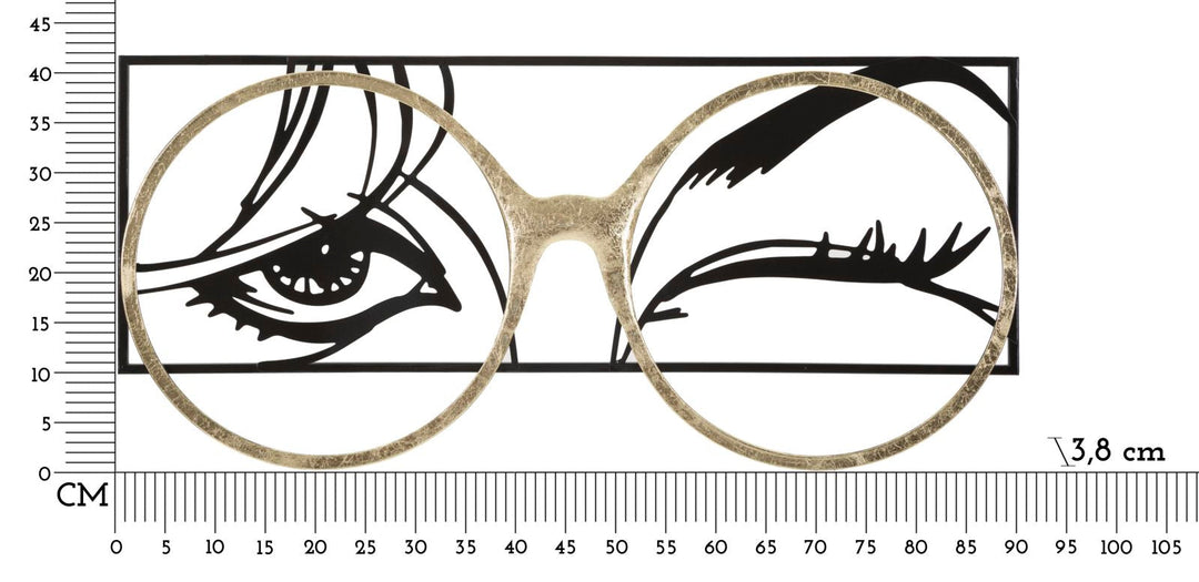Damenbrille Kieselstein Metall Wanddekoration