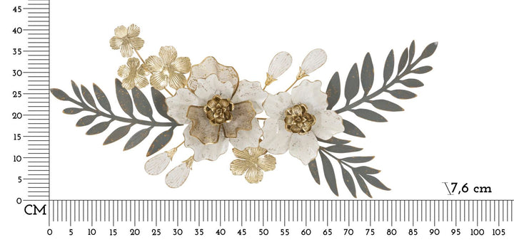Metall und Holz Blumen- und Blattmuster Wanddekoration