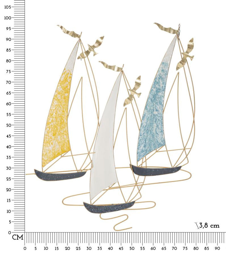 Metall-Segelboot Wanddekoration