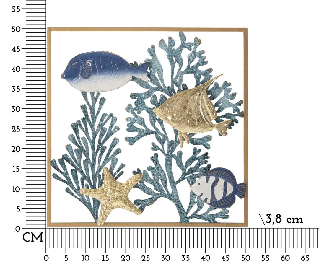 Korallenriff mit Fischen Marine Metall Wanddekoration