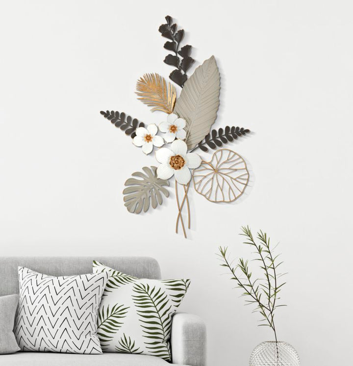 Tropische Blumen und Blattmuster Wanddekoration