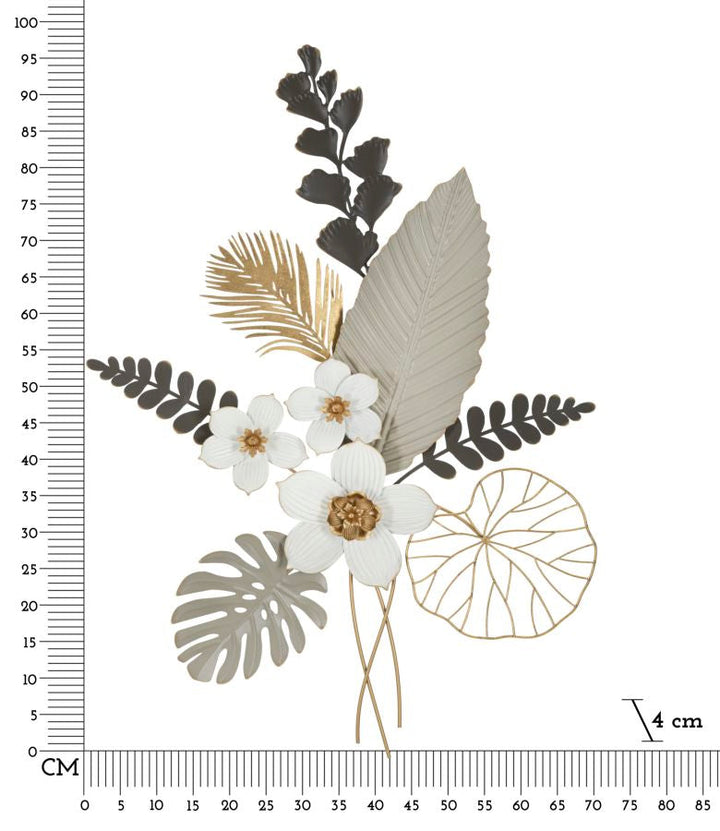 Tropische Blumen und Blattmuster Wanddekoration