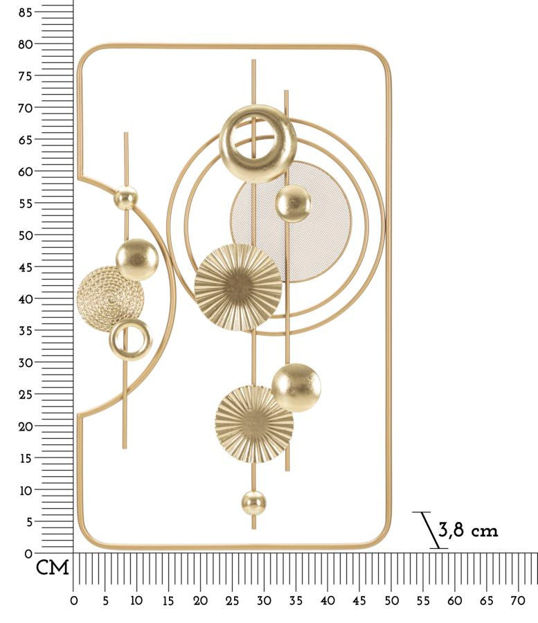 Gold Metall Geometrische Kreise Metallische Wanddekoration