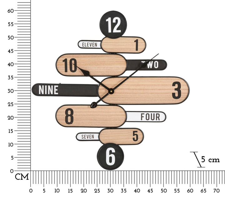Richtungsabhängige Wanduhr in Form eines Tisches