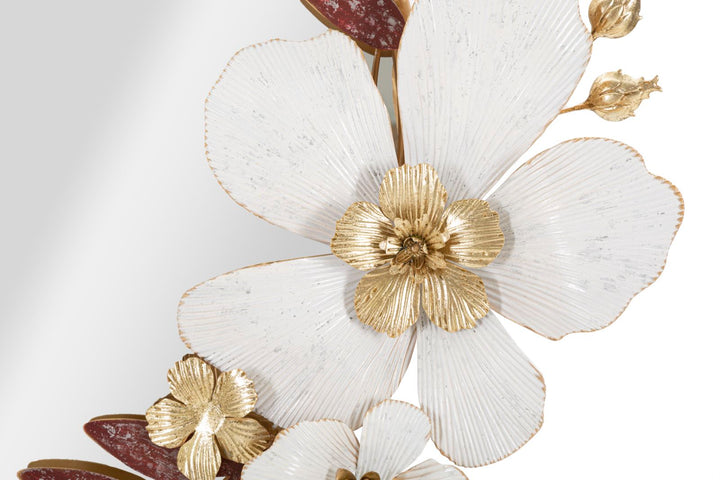 Metall Floral Runder Wandspiegel