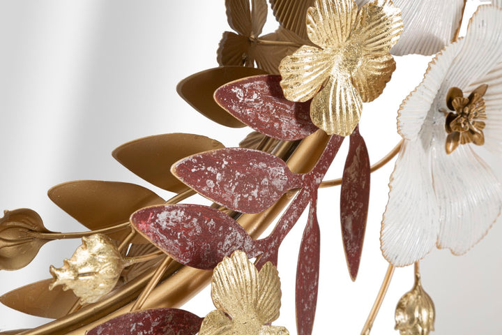 Metall Floral Runder Wandspiegel