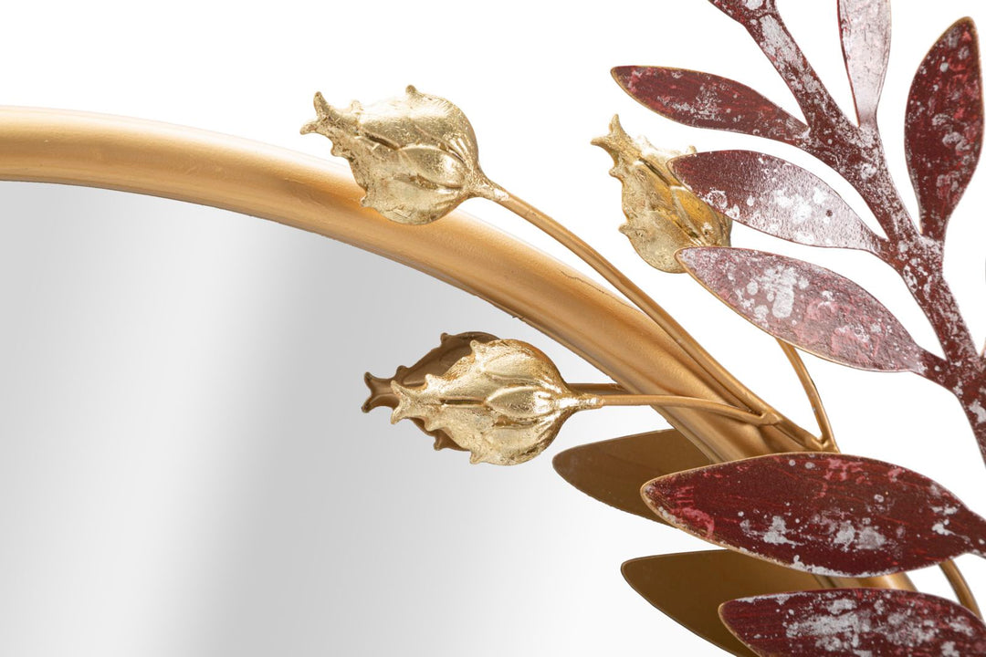 Metall Floral Runder Wandspiegel